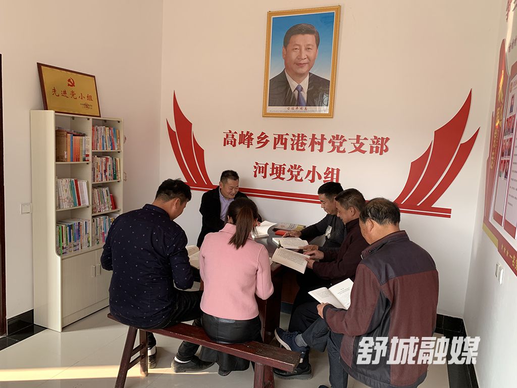 党员和群众到西港村河埂组党小组阅读书籍
